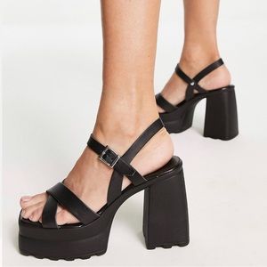 ASOS Nelson chunky platform heeled sandals NEW